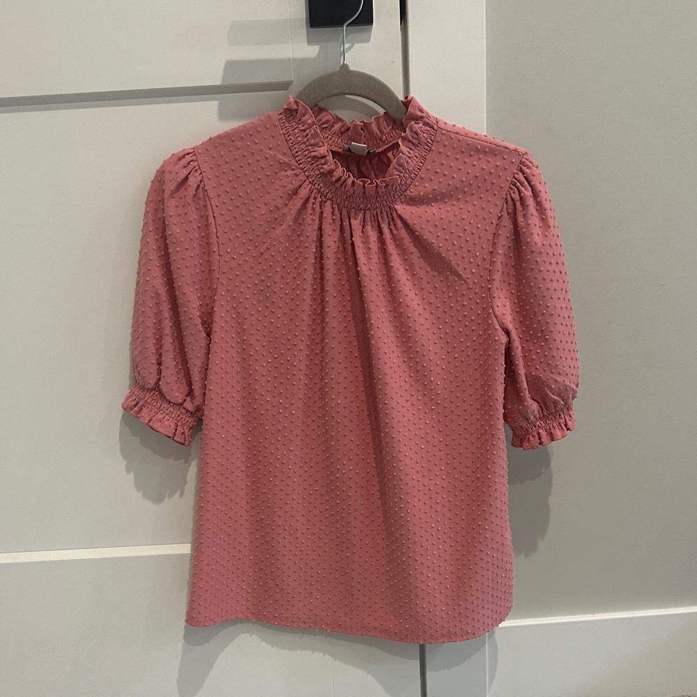 J. Crew Pink Textured Blouse